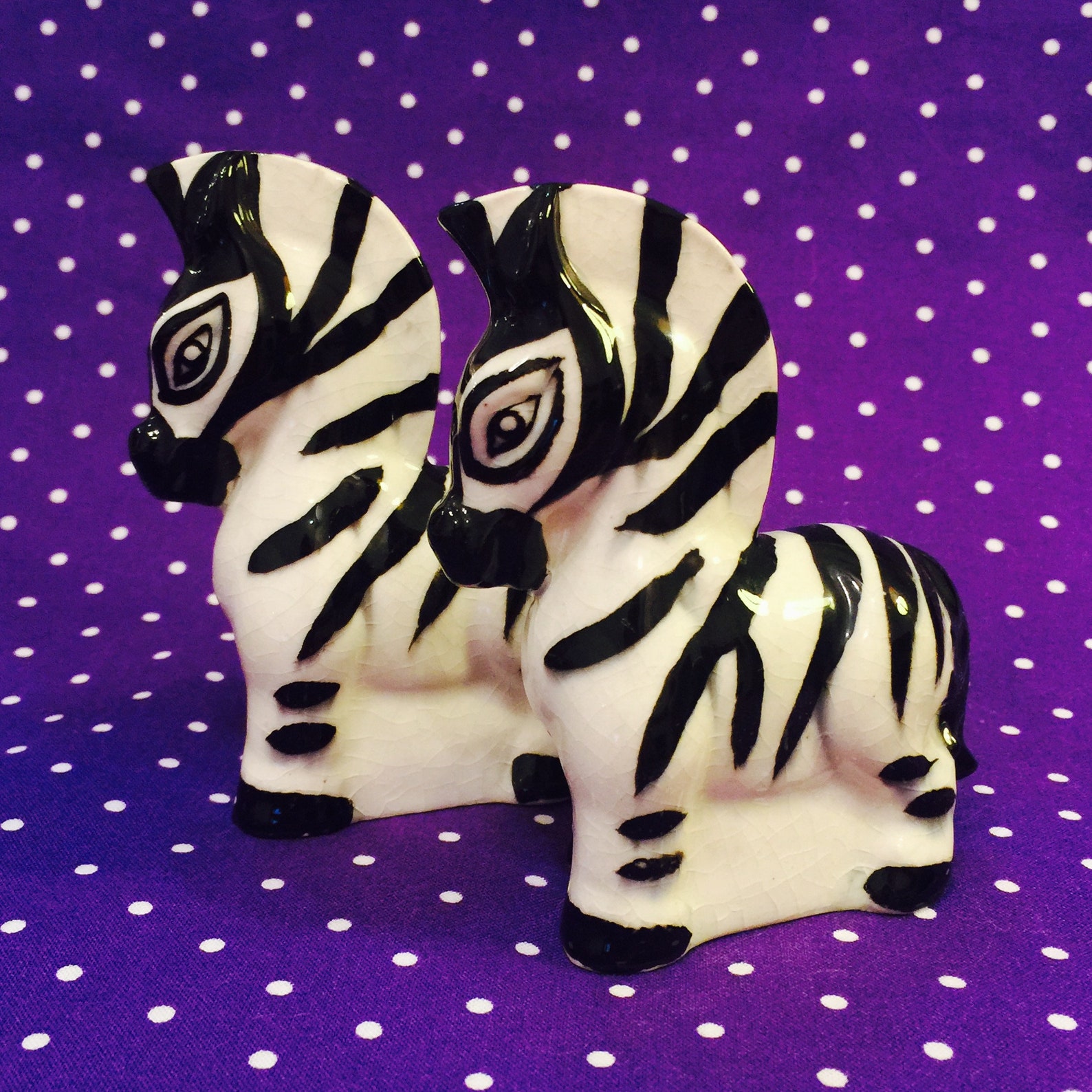 Anthropomorphic Striped Zebra Salt and Pepper Shakers Made in Etsy