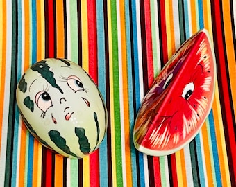 PY Anthropomorphic Watermelon Couple Salt and Pepper Shakers
