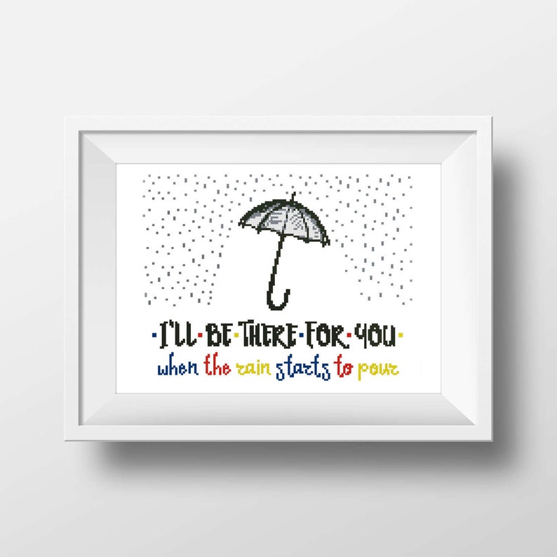 Friend Quote Ill be there for You Umbrella rain song Etsy