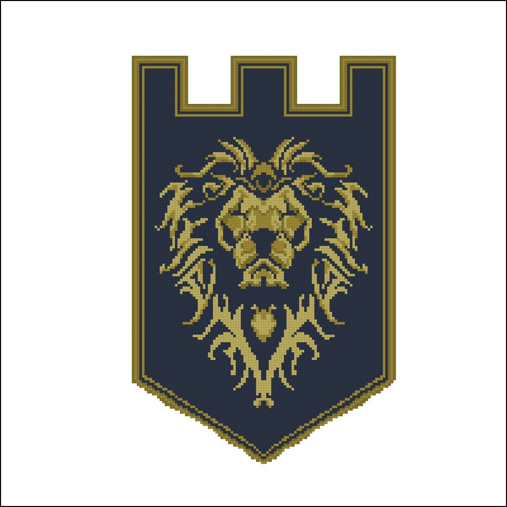 World of WARCRAFT Alliance Flag Coat of arms Logo Movie Etsy