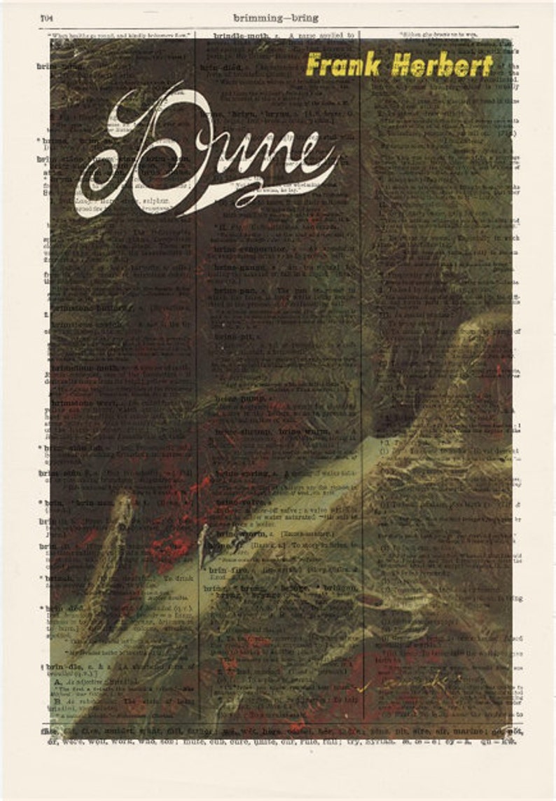 Dune by Frank Herbert. Book Cover Art Print Etsy
