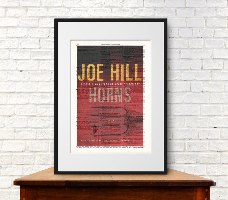 Horns by Joe Hill. Book Cover Art Print Etsy