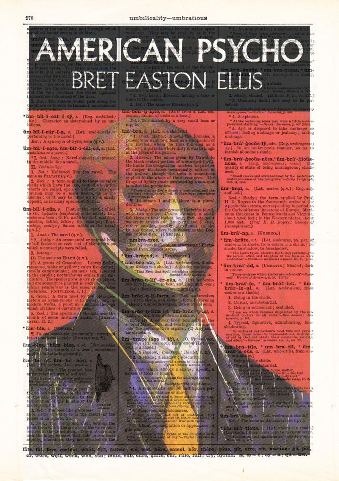 American Psycho by Brett Easton Ellis. Book Cover Art Print Etsy