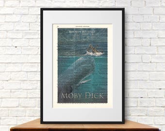 Moby Dick van Herman Melville. Boek Cover Art Print