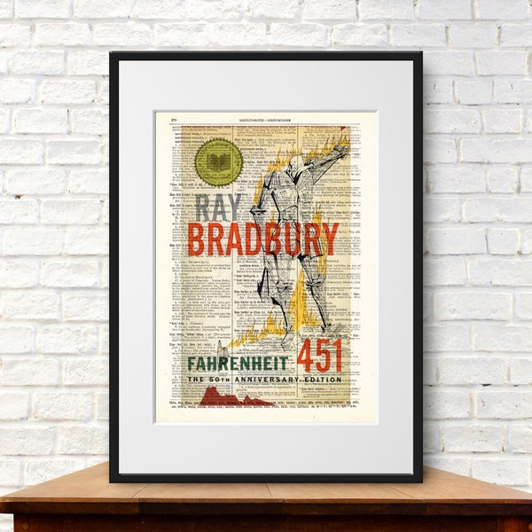 Fahrenheit 451 by Ray Bradbury. Book Cover Art Print