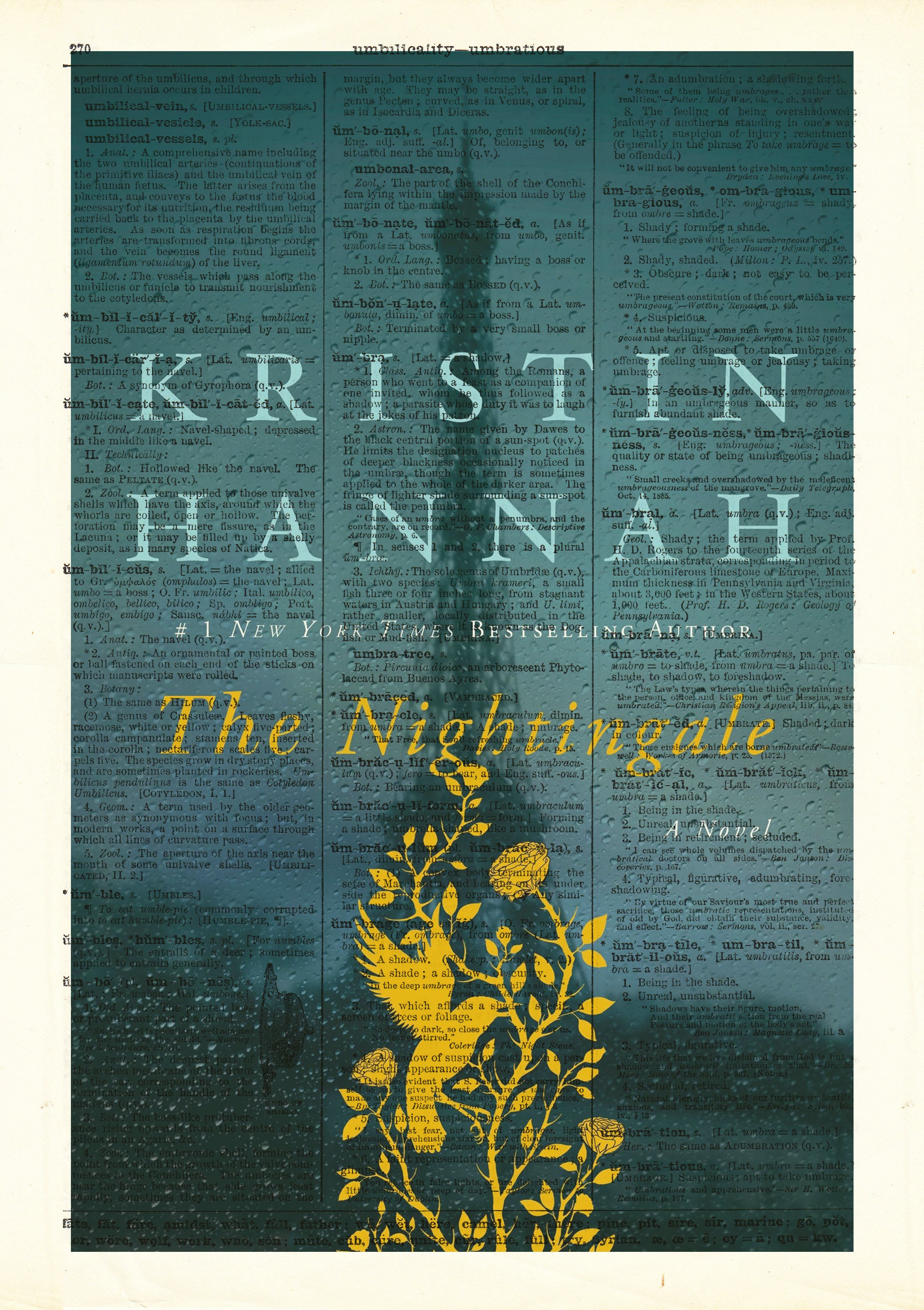 The Nightingale by Kristin Hannah. Book Cover Art Print Etsy