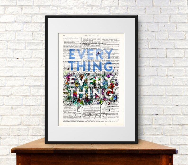 Everything, Everything by Nicola Yoon. Book Cover Art Print image 1