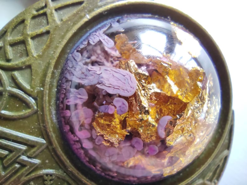 Moon necklace Alcohol ink pendant. Resin necklace