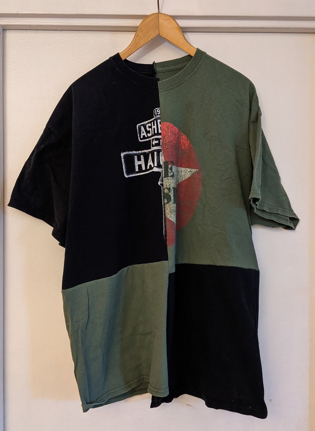 The Clash / Ashbury-haight No. 2 Upcycled Tshirt, Green/black ...