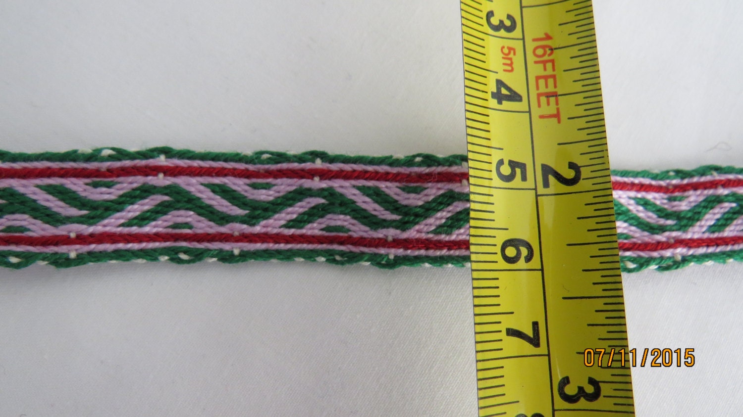 Tablet Woven Trim 14 feet 4.2 meters Red/Pink/Green Etsy