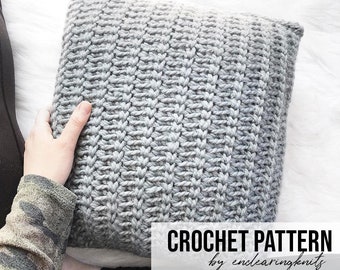 Crochet Pillow Case Pattern - Crocheting Rib Throw Cusion Cover - DIY Crochet Modern Home Decor Tutorial