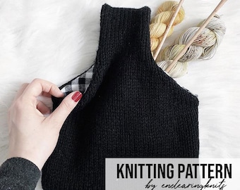 Knit Bag Pattern - Knitted Mini Sock Project Bag Pattern - Sewing - Fabric Interior - Beginner Knitting Sew Pattern