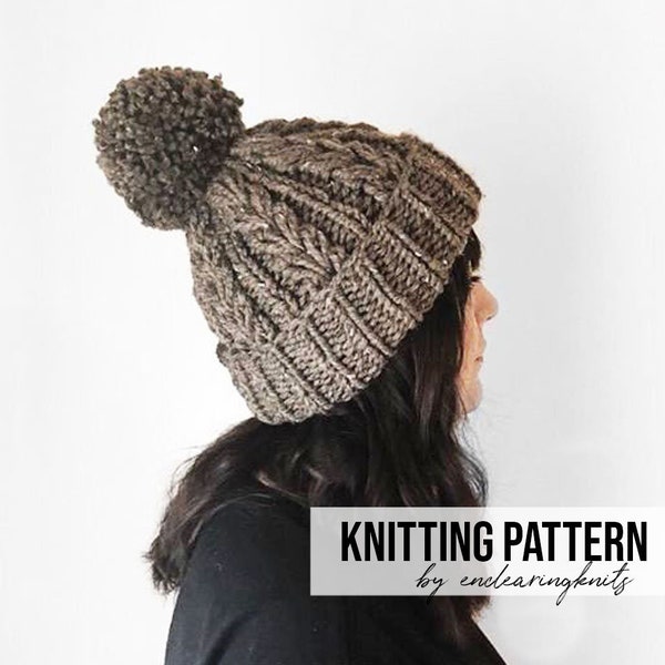 Cable Hat Pattern - Knitting Tutorial - Knit Accessory - Advanced Beginner Knitting Pattern - Ziggy Hat Pattern