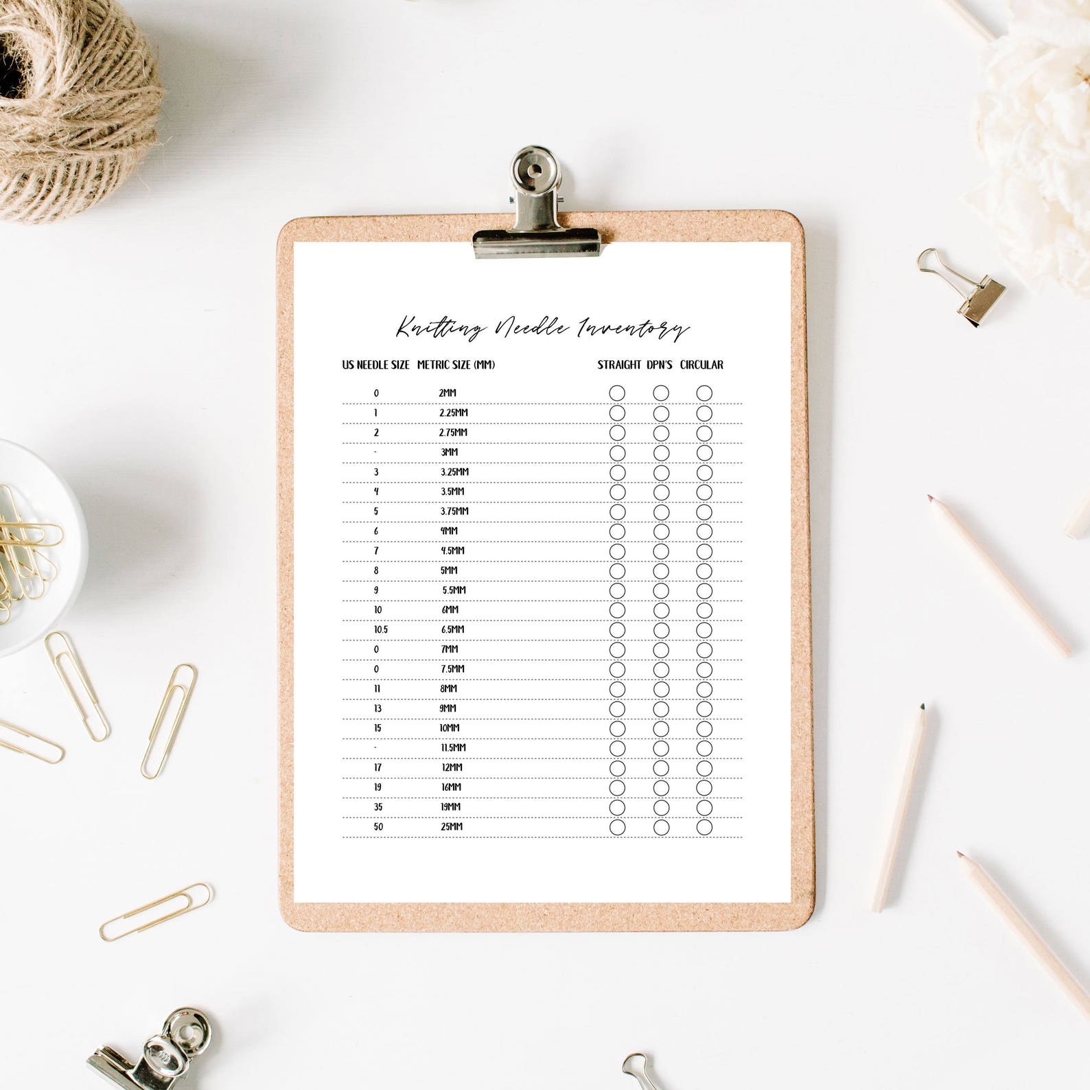 Printable Project Planner 3 Pages Knitting Needle Yarn - Etsy