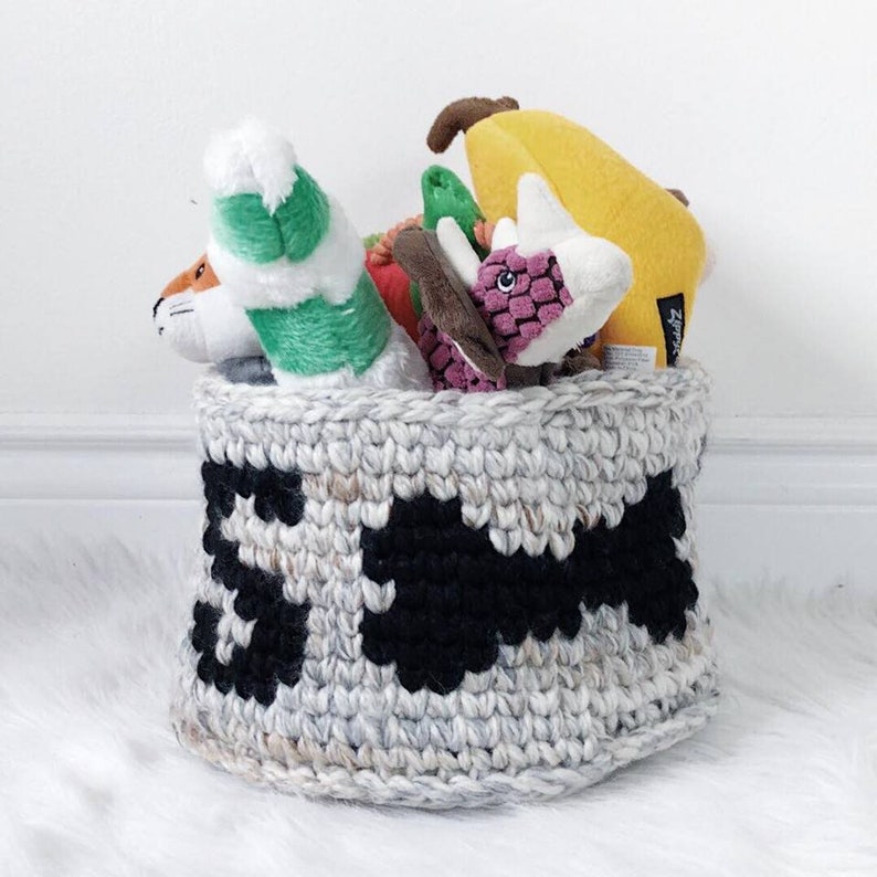 Crochet Dog Basket Pattern Puppy Toy Storage DIY Tapestry Etsy