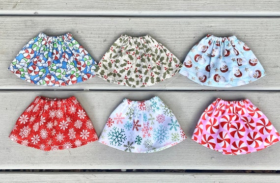 Christmas Skirt for Elf or 12 inch Doll