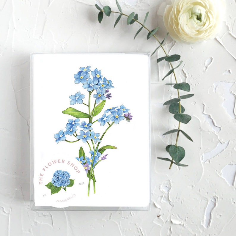 fleur de myosotis de Zazzle.be Liste d'envies Vous avez des idées Dessin au marqueur blanc Illustration botanique de type myosotis Art mural floral Ferme Cadeau pour elle image 2