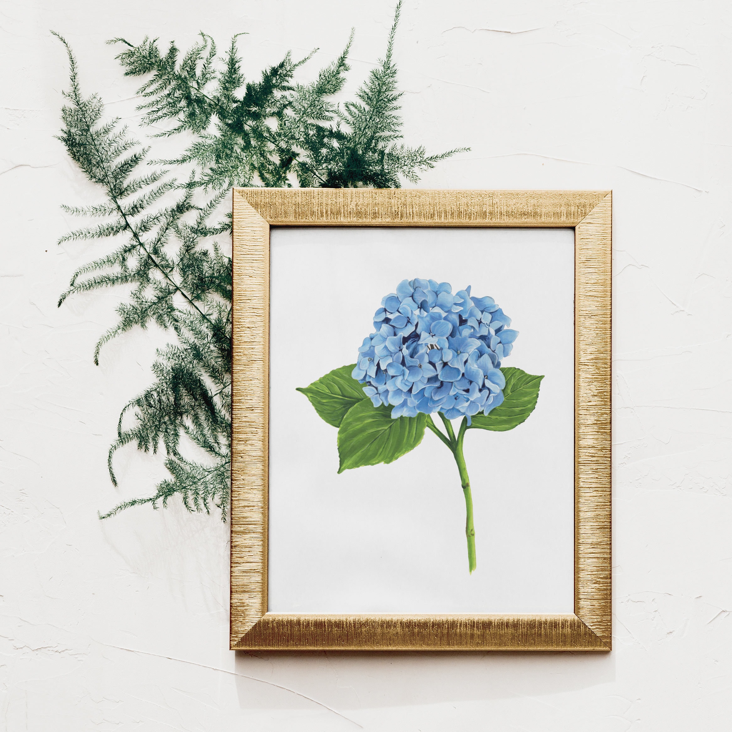 Hydrangea Flower Print Marker Drawing Blue Hydrangea   Etsy India