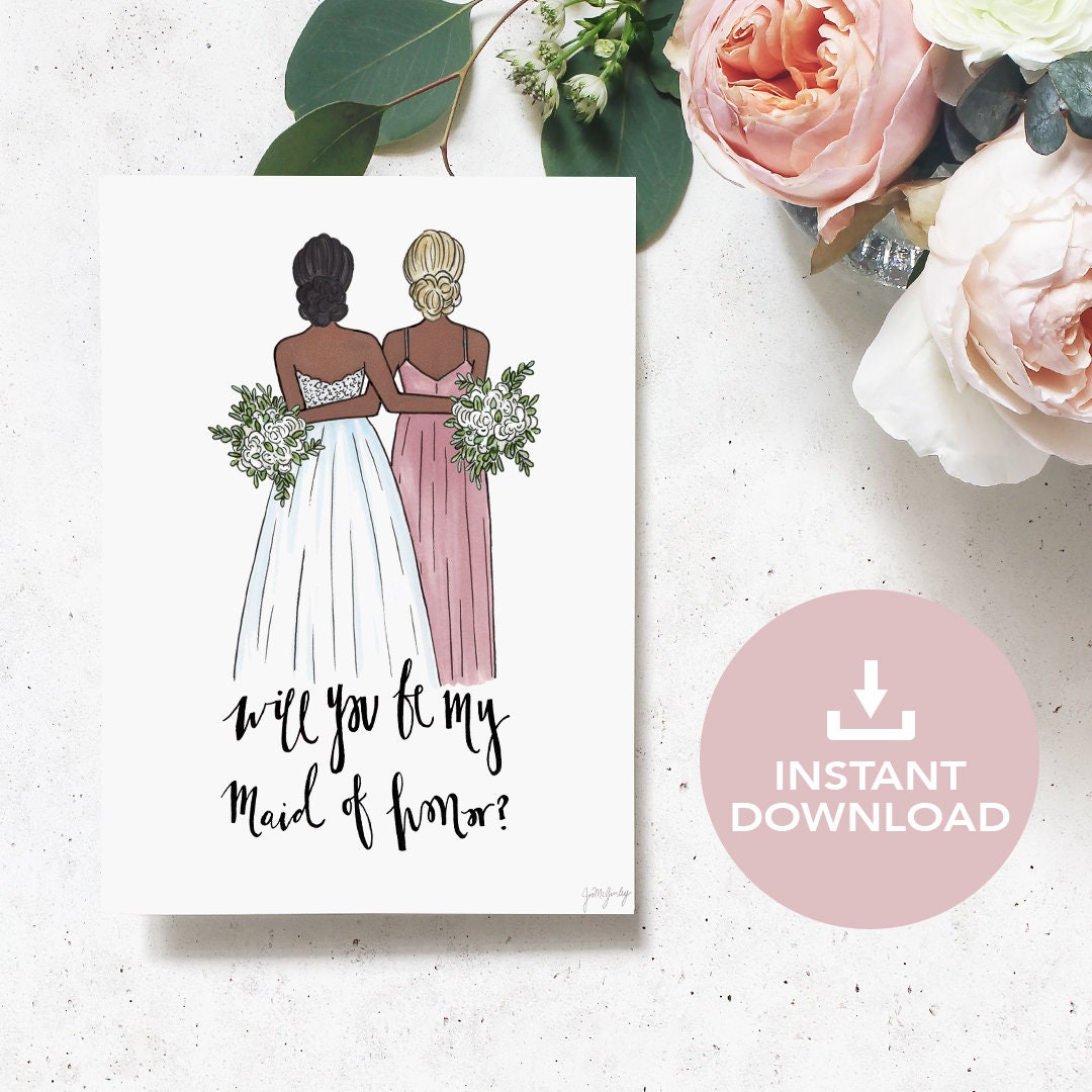 PDF Maid of Honor Art Black Hair Bride With Blonde Hair Maid - Etsy Norway PDF Maid of Honor Art Black Hair Bride With Blonde Hair Maid - Etsy Norway