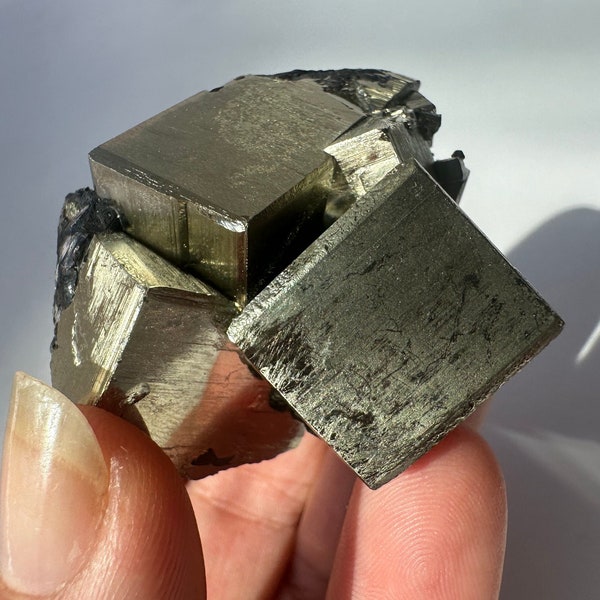 High Grade Cubic Pyrite with Sphalerite from Huanzala Mine, Peru | New Find | Incredible Luster | Phenomenal Energy | Feminine, Fire