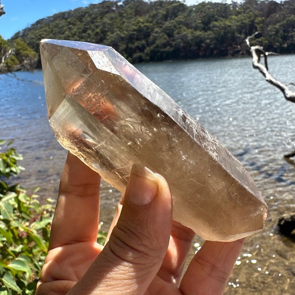 Pele's Dream Smoky Citrine Quartz with Starbrary Hydrothermal Etching, Beautiful Lighter Colour | Brazil | Lemurian