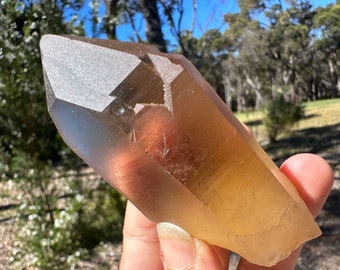 Natural Golden Citrine Cathedral from Jenipapo Brazil with Record Keepers, Honey Gold Colour, Satin Luster, Lightbow Glow | ULTRA RARE