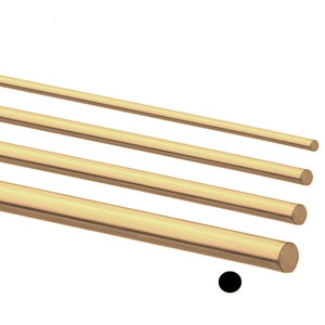 May include: Four pieces of gold-colored round metal rod, arranged in descending order of size, with the largest rod at the bottom of the image.