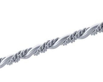 Adornville® SOLID 925 Sterling Silver Beaded TWIST Pattern Wire 6-24 Inches 2.16mm 11 Gauge Dead Soft USA Made Jewelry