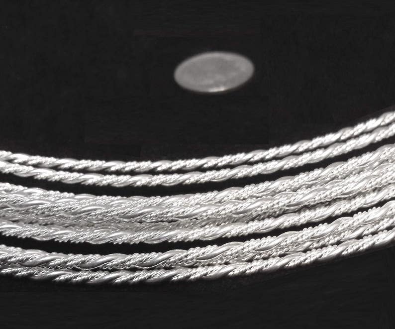 SOLID 925 Sterling Silver Beaded TWIST Pattern Wire 624 Etsy