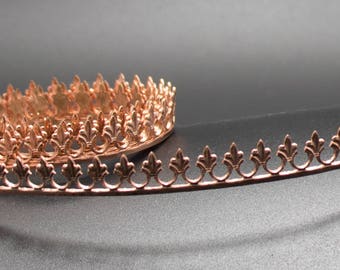 Adornville® 99.9% Pure COPPER Gallery Bezel Wire Ribbon 8.6mm x .6mm 1-5 Feet Pattern Wire Pendant Stone Setting "Copper Fleur"