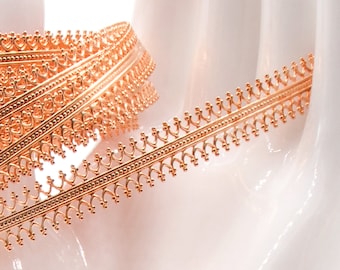 Adornville® Copper Gallery Bezel Wire Ribbon "Double Crown" 7.5mm 24 Gauge  1, 2 or 5 Feet Long