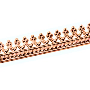 Adornville® 99.9% Pure Copper Gallery Bezel Wire "Crown" Pattern 12 inches, 2 or 5 Feet