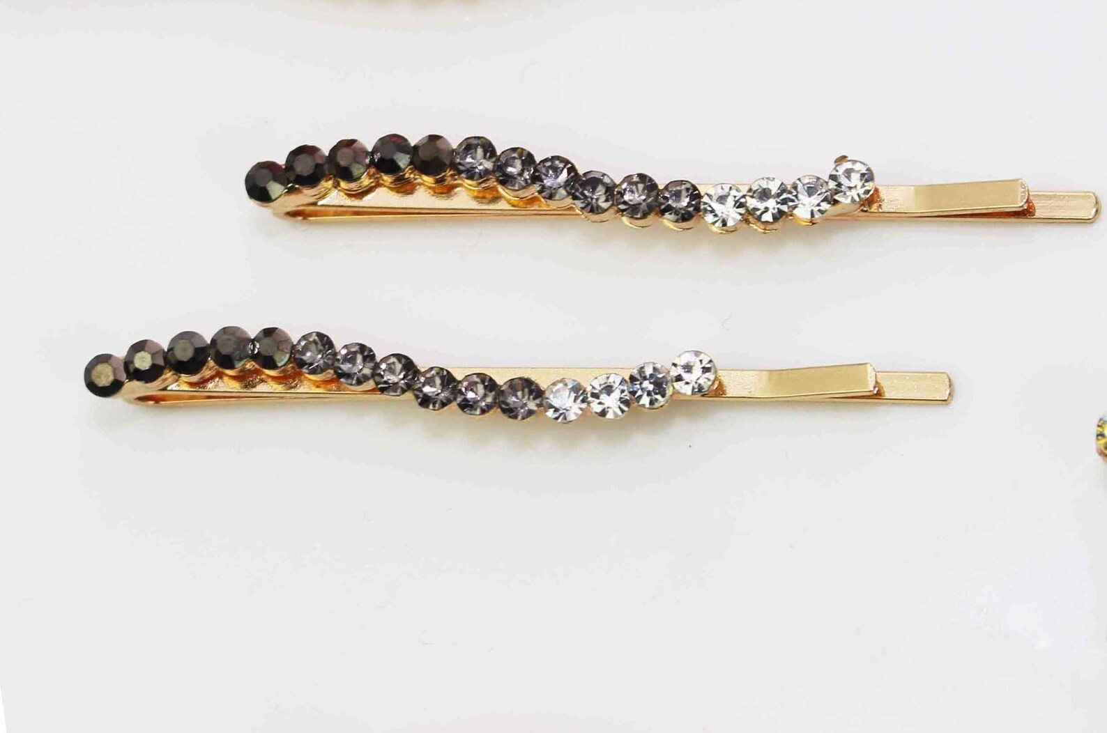 Pair CRYSTAL Diamante Bobby Hair Grips Slide Kirby Clip Bridal Etsy