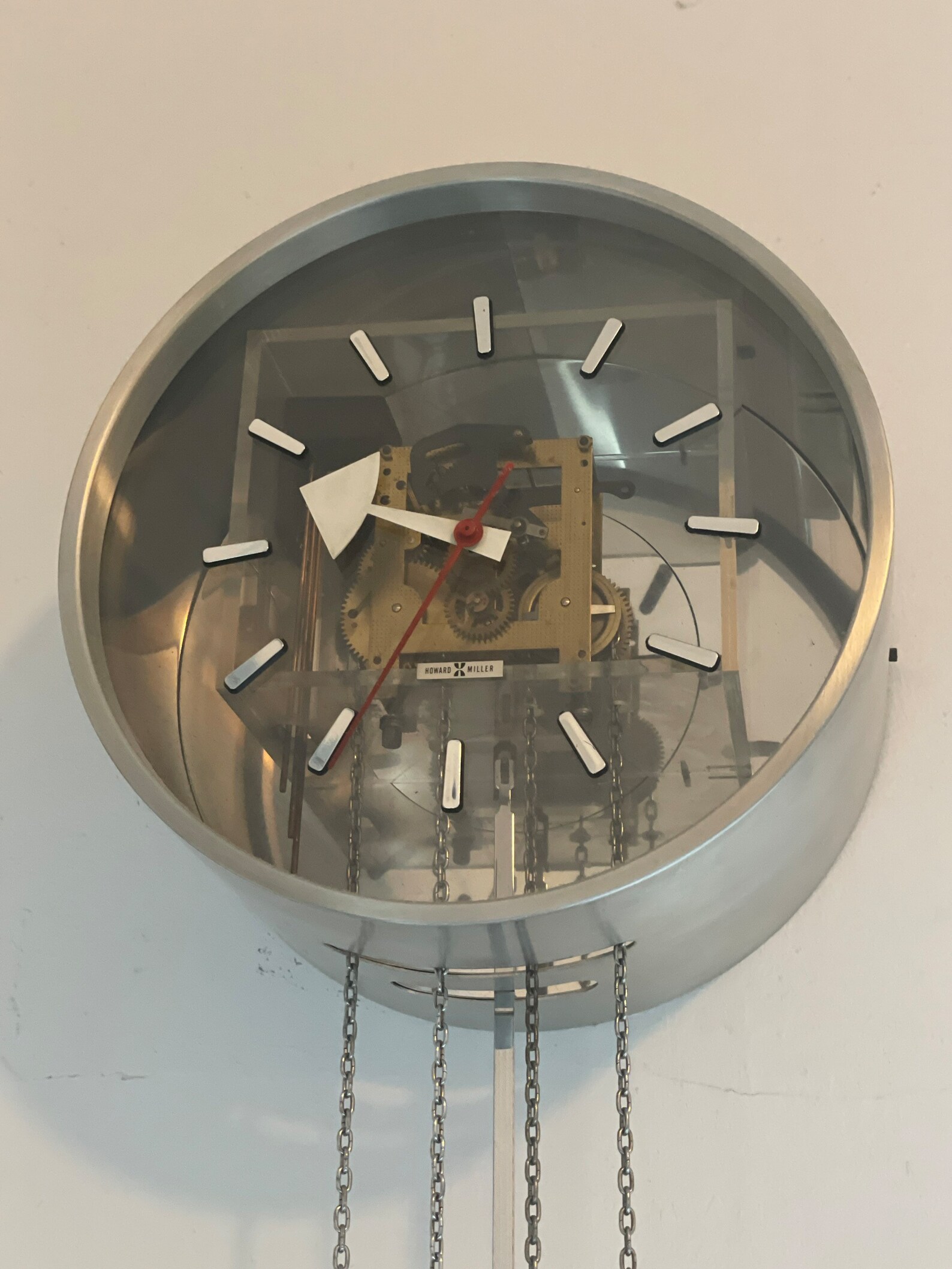 Mid Century Howard Miller Pendulum Clock, George Nelson for Howard ...