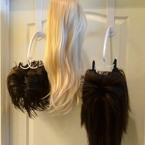 Discreet Behind Door Wig Storage  No Mess Drying. Wig Stand, Wig Hanger. Made in USA! Woman Owned!