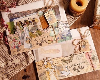 Art Pack Paper & Sticker Set, Vellum, Stationery, Paintings, Artists, Pretty, Scenery, Art Nouveau, Nature, Letter, Mucha, Architecture