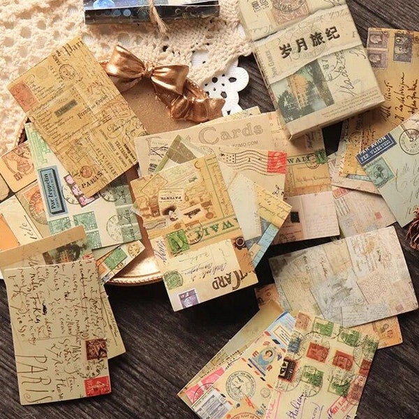Sticker Pack, Travel, Time, Space, Photos, Receipts, Postcards, Old, Vintage, Antiqued, Aesthetic, Journaling, Stationery