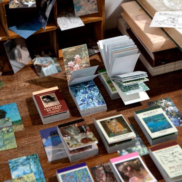 Mini Sticker Books, Artist, Paintings, Renoir, Klimt, Morris, Van Gogh, Picasso, Monet, Bouguereau, Yoshimura, Pages, Tiny, Pictures, Sheets