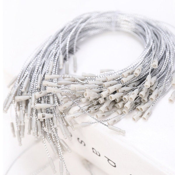 Silver Hang Tag String, Short & Long Sizes, Gift Tag Cord, Garland Rope, Apparel, Clothing, Ornament Hanger, Wrapping, Retail Packaging