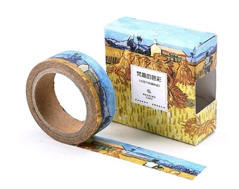 starry night van gogh inspired washi tape rolling blue sky etsy