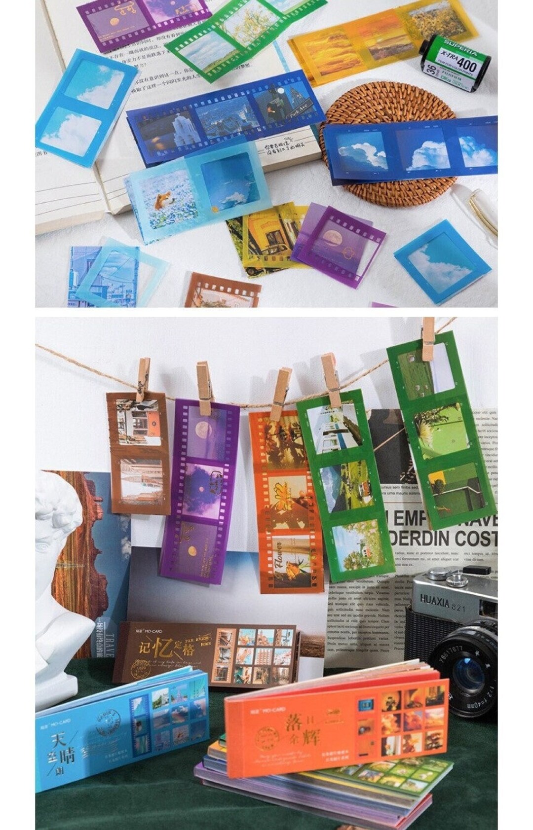 Photo Film Stickers, Strip, Negatives, Colorful, Bright, Sky, Grass