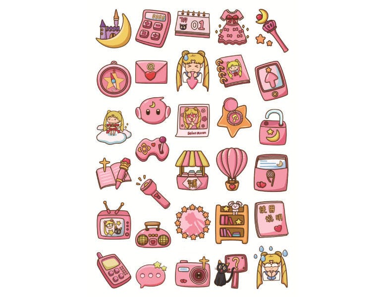 sailor moon 4 full sheet stickers cartoon girl scrapbooking journal stickers