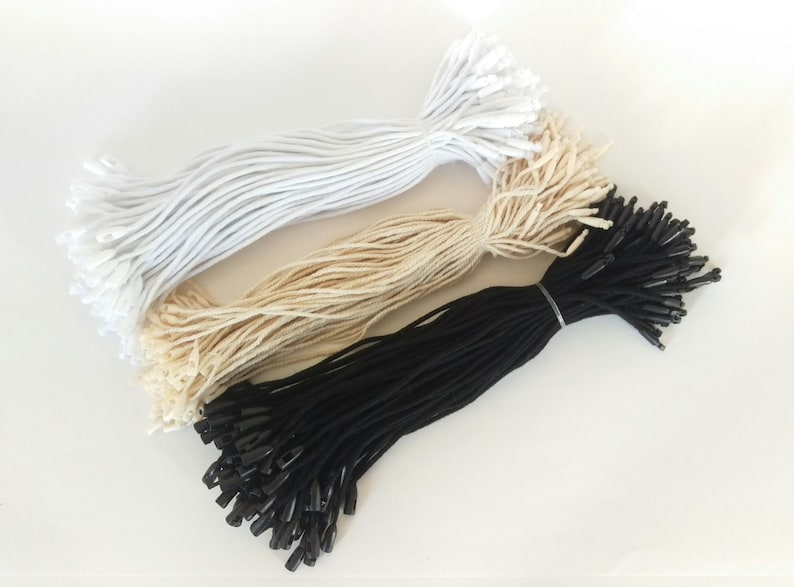 Black Cotton Hang Tag Strings Rope Fasteners Snap Cord Etsy Australia