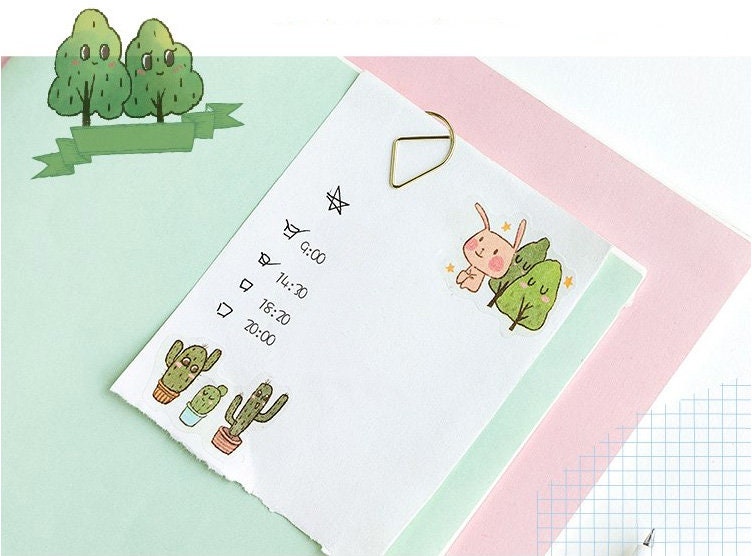 cute stickers 2 sheet set transparent fun adorable food clouds