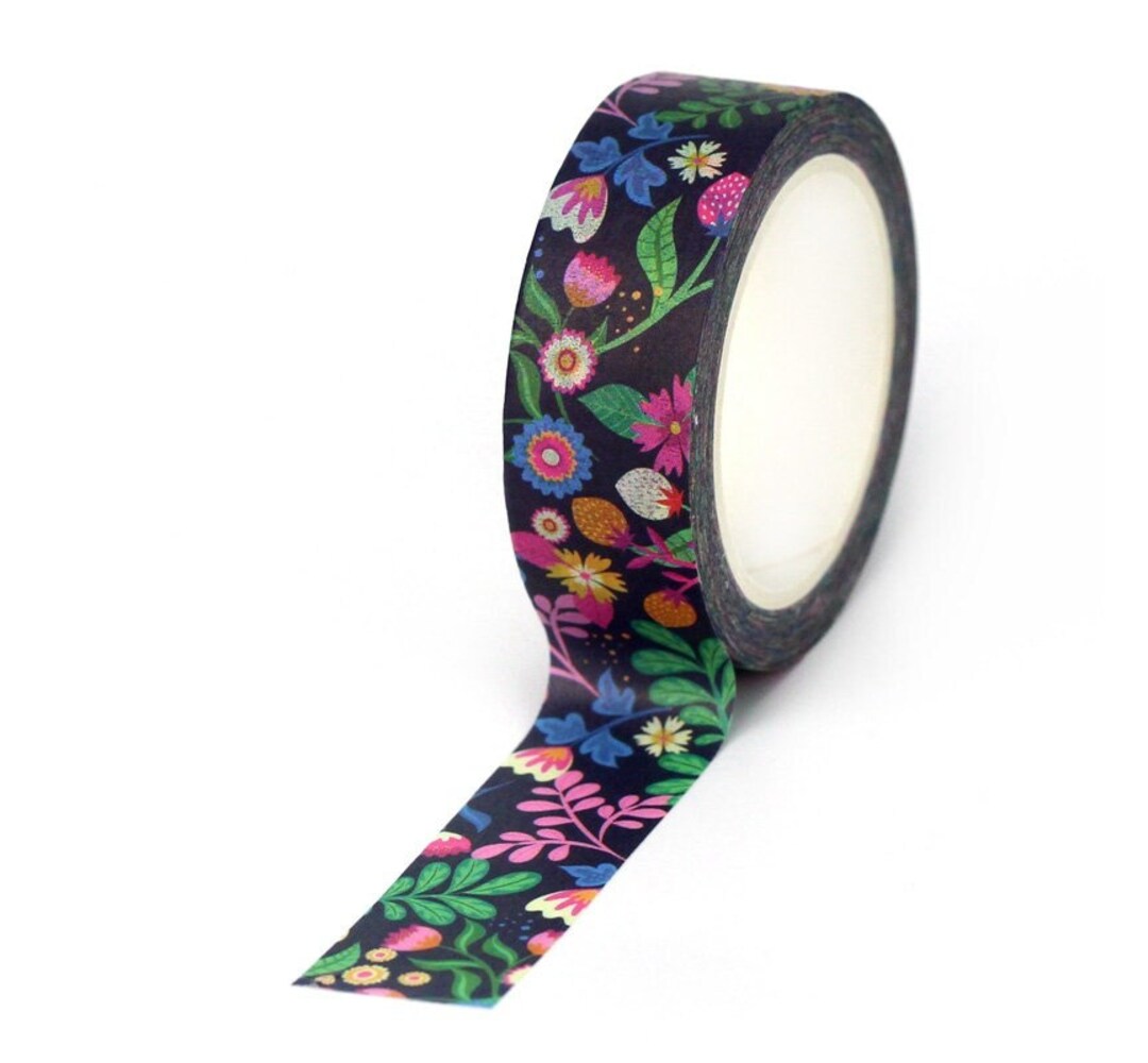 Jungle Flower Washi Tape 15mm Etsy