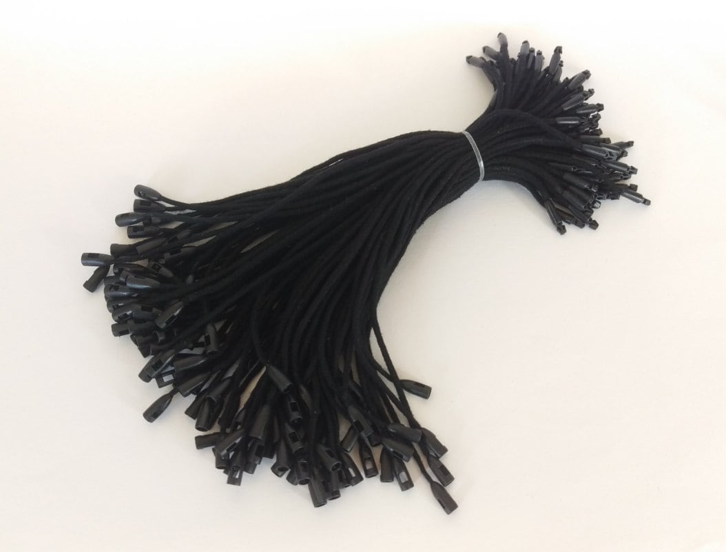 Black Cotton Hang Tag Strings Rope Fasteners Snap Cord Etsy