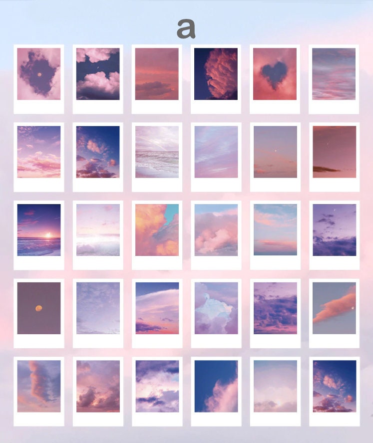 Polaroid Stickers, Sky, Space, Moon, Mountain, Nature, Scenery, Outdoors,  Day, Sunrise, Sunset, Forest, Waves, Water, Ocean, Tide, Night 