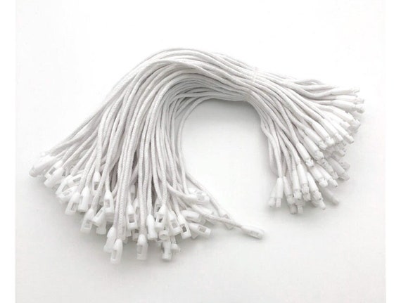 White Cotton Hang Tag String 100pcs, Thin Fastener, Natural Cord