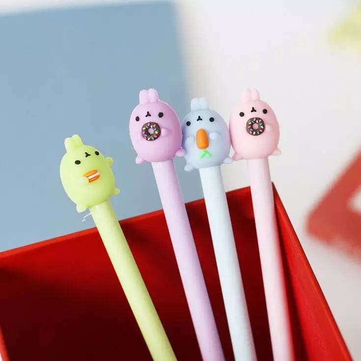Molang Pens, Colorful Rabbits, Sweet Bunny, Carrot, Donut, Cookie