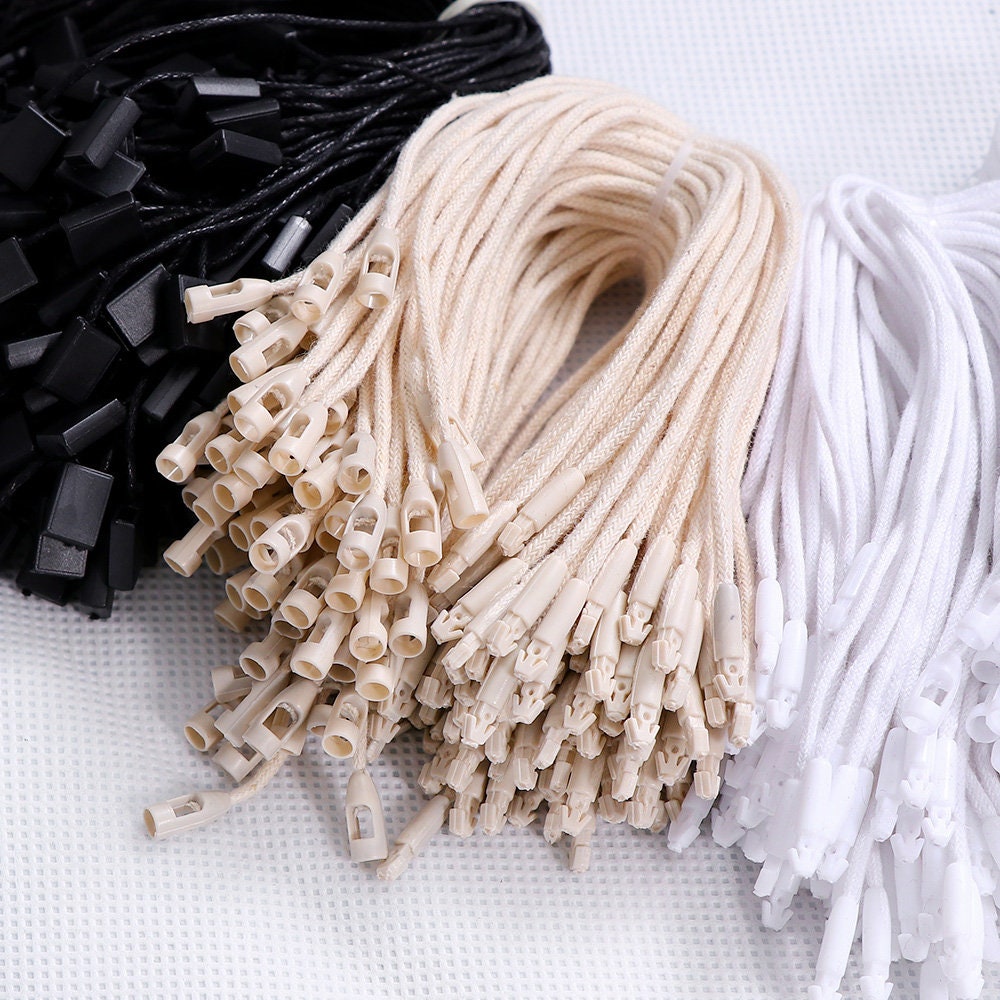 Cotton Hang Tag String Beige Cord With Fastener Bullet - Etsy